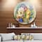 Designart - Bunch of Flowers and Fruits' Ultra Glossy Floral Metal Circle Wall Art